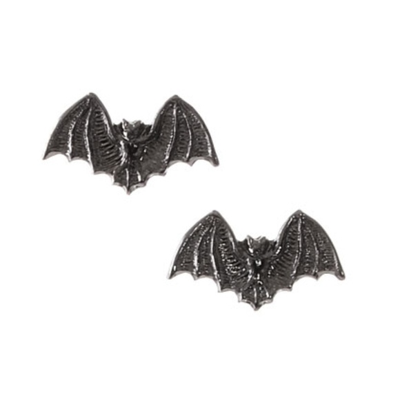 Plasticland Jewelry - NEW Little Black Bats Stud Earrings Goth Halloween Wicked Batty Ear Post Jewelry